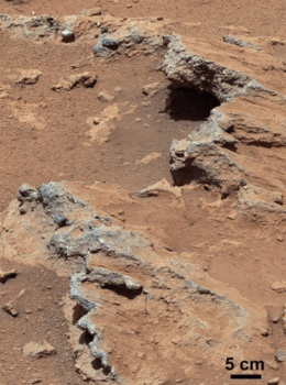 Remnants of Ancient Streambed on Mars