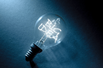 a light bulb lit up with the words "Big Idea"