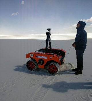 This rover at White Sands National Monument, New Mexico will be used by the research team in Iceland.