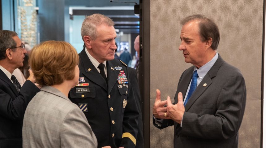 Army Futures Command Gen. John Murray met with Texas A&M University and System officials this week while visiting College Station. Mark Guerrero/Texas A&M Marketing & Communications)