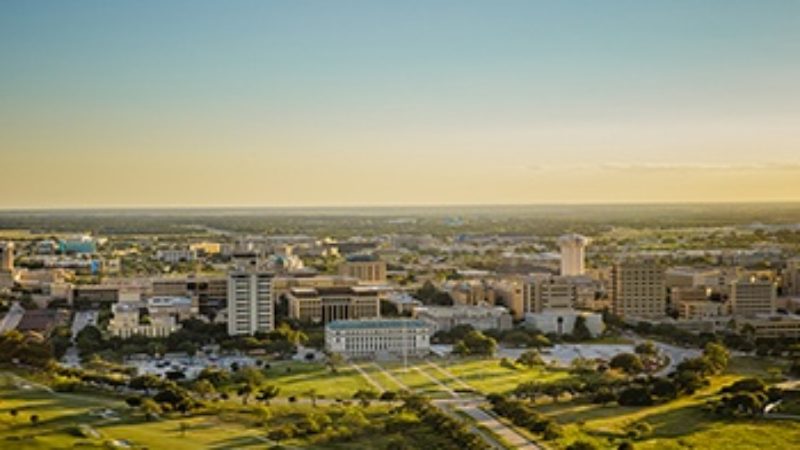 Aerial view of the campus of Texas A&M University. (Texas A&M Marketing & Communications)