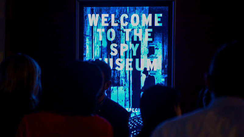 Spy Museum Welcome sign