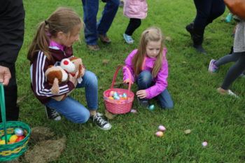 Children collect Easter eggs at the 2016 Easter Celebration. 