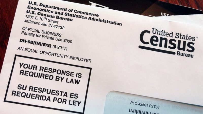 An envelope containing a 2018 census letter mailed to a U.S. resident as part of the nation’s only test run of the 2020 census.