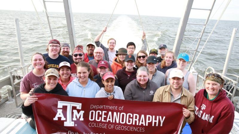 The faculty, staff, and students from Texas A&M who attended the March 23, 2019 cruise to Galveston Bay to sample the water, sediment, and air quality.