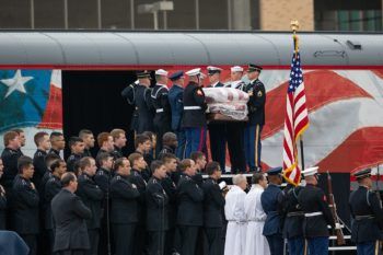 The Singing Cadets performed 'The Battle Hymn of the Republic' and 'God Bless America' during during burial ceremonies for President George H.W. Bush. 