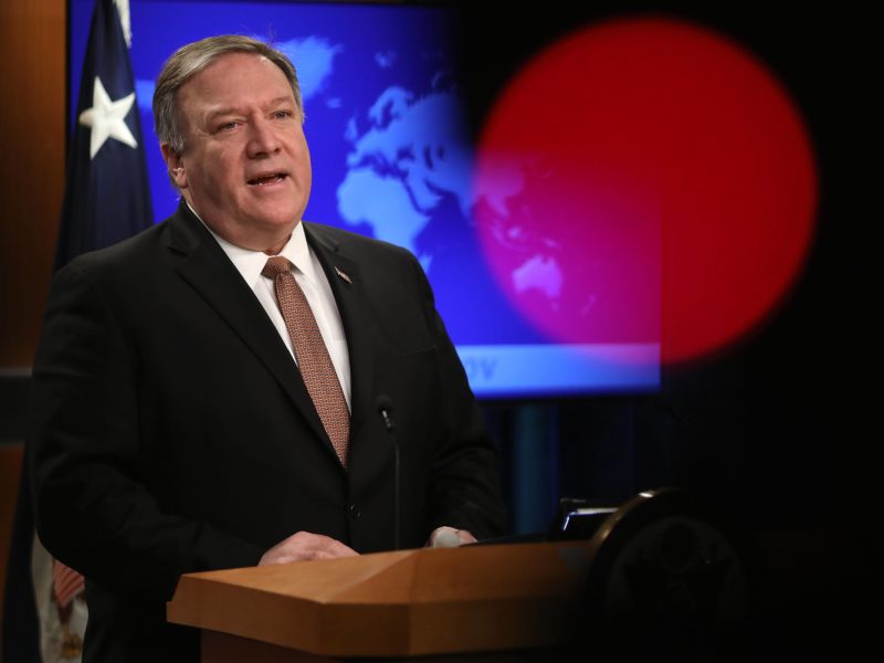 U.S. Secretary of State Mike Pompeo answers questions at the U.S. State Department March 15, 2019 in Washington, DC.