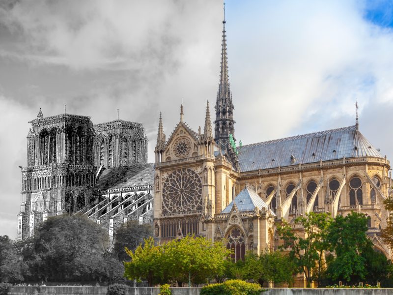 Notre Dame Cathedral through the years.