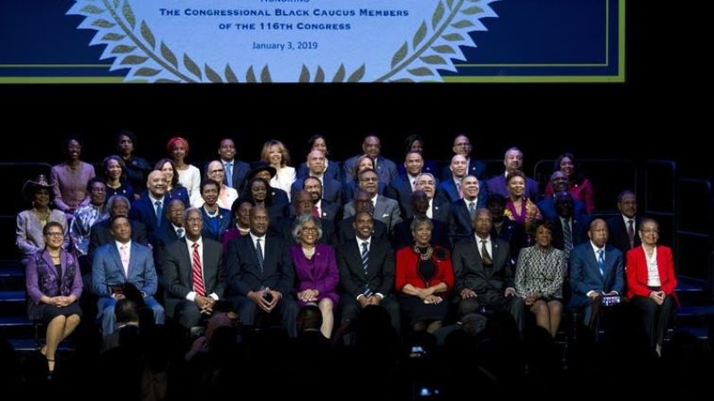The Congressional Black Caucus during a January 2019 swearing-in ceremony that included a record 55 members.