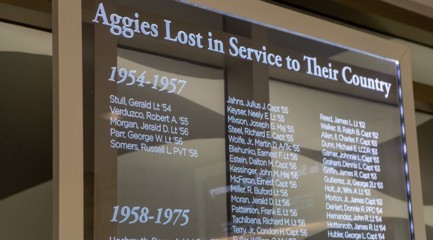 Fallen Aggies memorial in the MSC