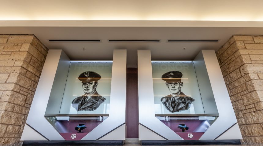 Memorials to two Aggie medal of honor recipients in the MSC Hall of Honor