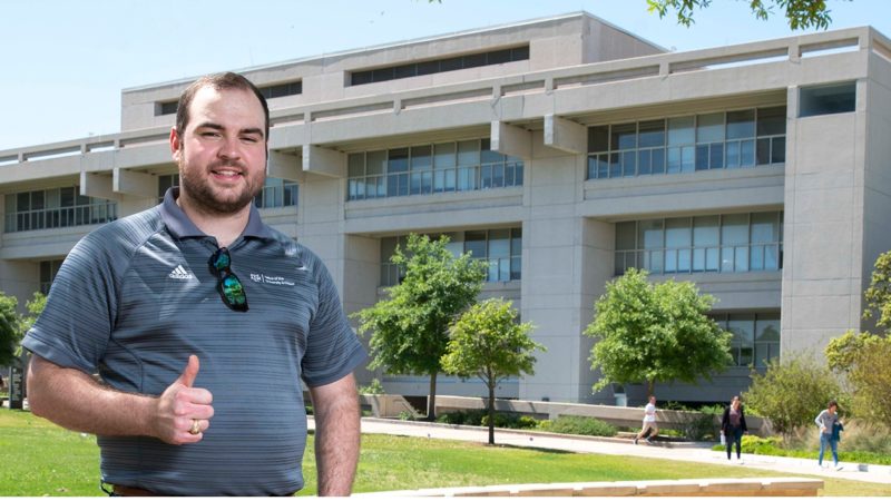 Jace Bentle of Sweetwater, Texas, will graduate in May with graduate degrees in architecture and land and property development.