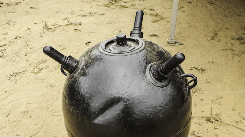 Millions of pounds of bombs, such as this mine, are sitting on the ocean floor all over the world and could pose a risk to shipping.