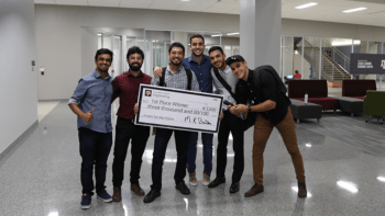 Team Tupa from Brazil designed a device which would benefit people with a vision impairment or blindness by allowing them to avoid obstacles in a path.