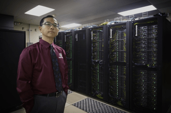 Honggao Liu, director of High Performance Research Computing, with the Terra system.