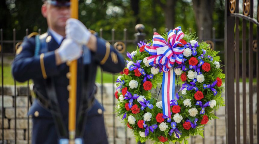 The Bush grandchildren laid a wreath at President George H.W. Bush and First Lady Barbara Bush's grave site.