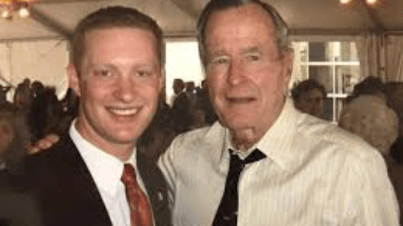 Conner Prochaska with George H.W. Bush.