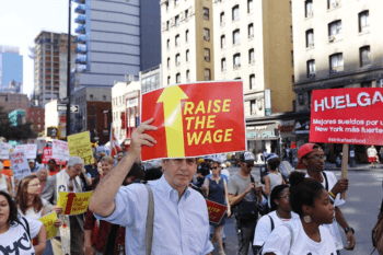 raise minimum wage protester