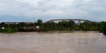 Flooded brazos river near richmond, Texas
