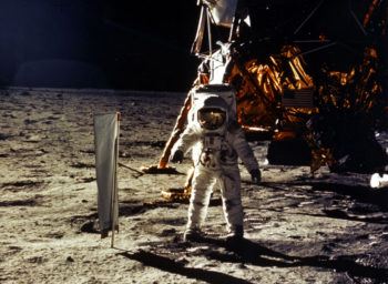 The deployment of scientific experiments by Astronaut Edwin Aldrin Jr. is photographed by Astronaut Neil Armstrong. Man's first landing on the Moon occurred July 20, 1969 as Lunar Module "Eagle" touched down gently on the Sea of Tranquility on the east side of the Moon. The 30th anniversary of the Apollo 11 Moon mission is celebrated July 20, 1999.