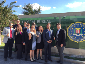 Bush School capstone group visiting the FBI office in Houston