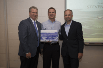 (L-R) SSC President Seth Ferriell, Steven Brooke and Weathermatic Executive Vice President Brodie Bruner