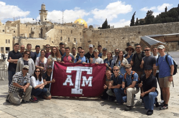 Aggies visit Israel and the Western Wall and Dome of the Rock in the Old Walled City of Jerusalem