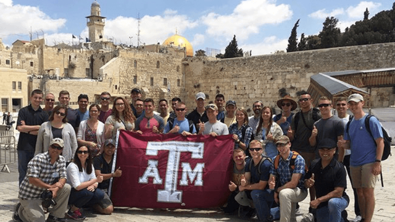 Aggies visit Israel and the Western Wall and Dome of the Rock in the Old Walled City of Jerusalem