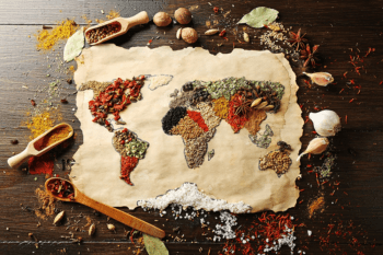 map made of spices