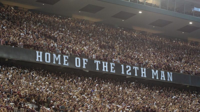 HOME OF THE 12TH MAN sign at Kyle Field