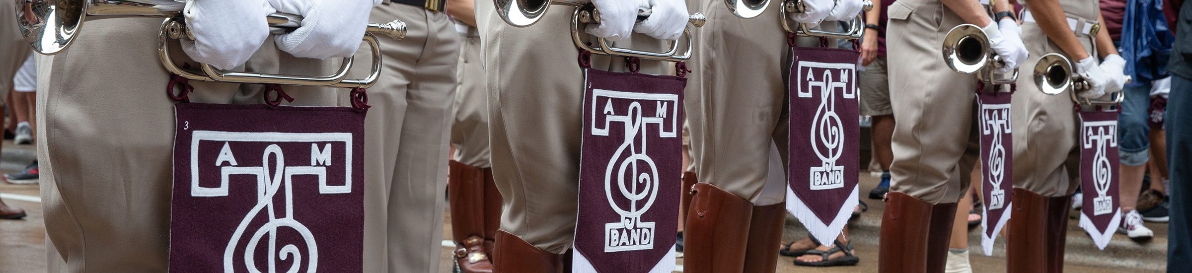 Aggie band in formation