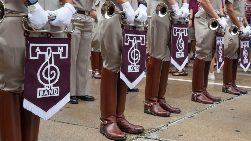 Aggie band in formation