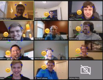 A MoodMe case study featuring a web meeting using facial analysis techniques to determine the emotion of participants 