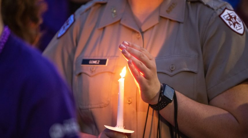 candle light at 2019 ‘Not Another Aggie’ Suicide Awareness Walk