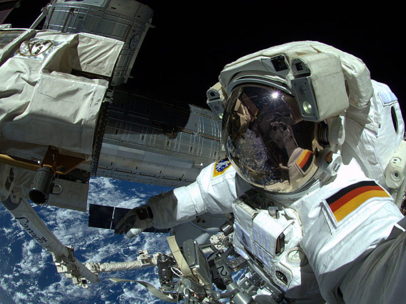 German ESA astronaut Alexander Gerst takes a selfie