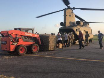 1,471 square bales of hay loaded onto helicopter