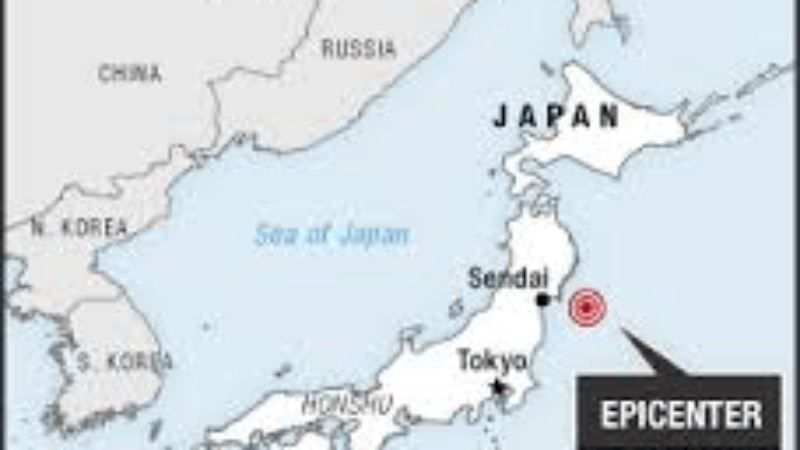 map of Japan 2011 earthquake