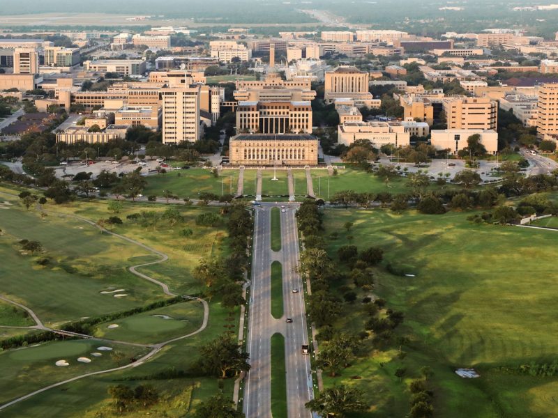 Aerial view of Texas A&M campus