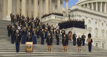 The U.S. Army Field Band and Soldiers' Chorus on the steps of the Capitol in Washington, D.C.