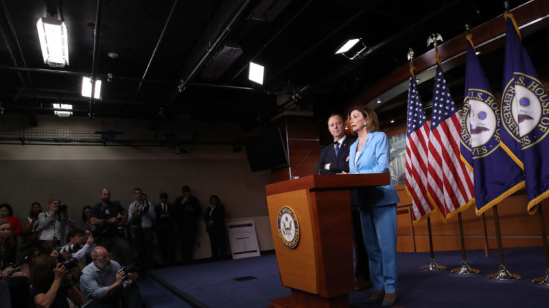 Speaker of the House Nancy Pelosi and House Select Committee on Intelligence Chairman Rep. Adam Shiff answer questions Oct. 2 about the impeachment inquiry focused on U.S President Donald Trump.