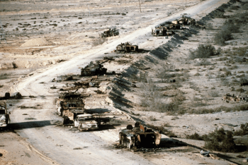 Destroyed Iraqi tanks from the Gulf War