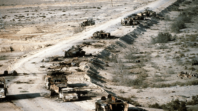 Destroyed Iraqi tanks from the Gulf War