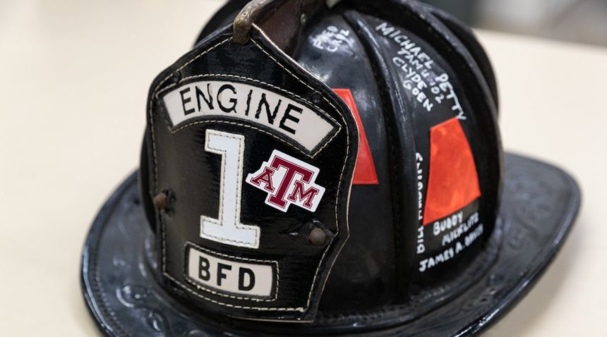 Signed Bryan fire department helmet