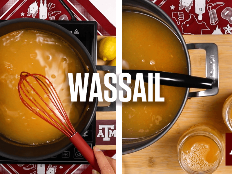 Two images of wassail in pots