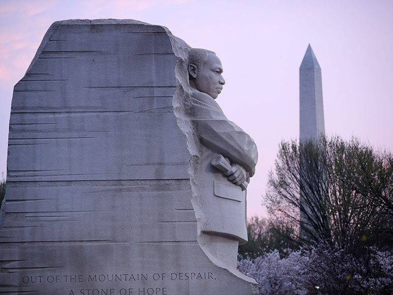 the MLK memorial statue in Washington D.C.