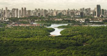 Aerial view of Recife in Pernambuco, Brazil