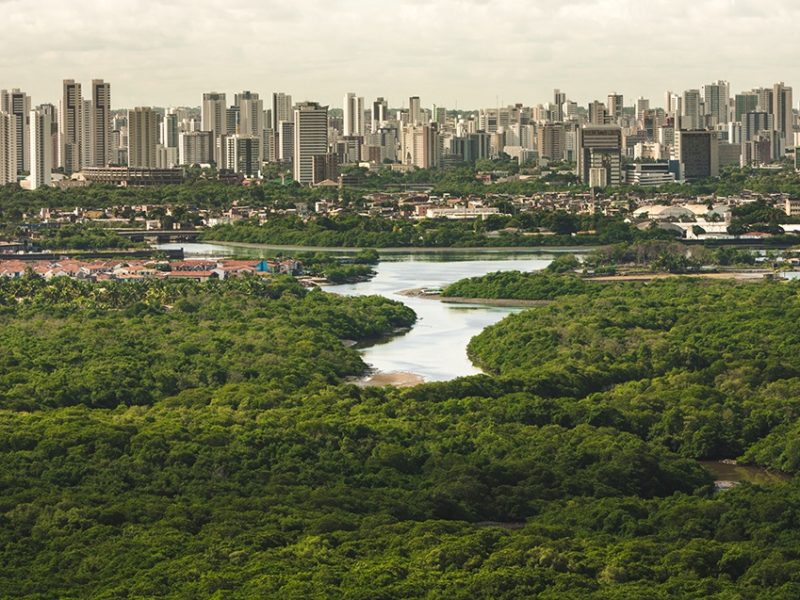 Aerial view of Recife in Pernambuco, Brazil