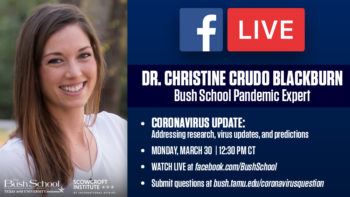 photo of christine blackburn next to graphic promoting facebook live event
