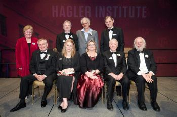 hagler institute fellow inducteed posing for a photo
