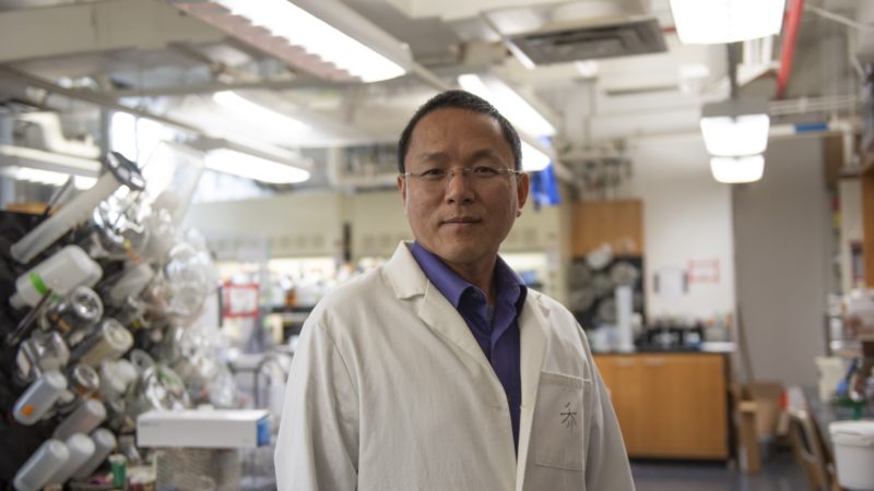wenshe liu standing in his lab